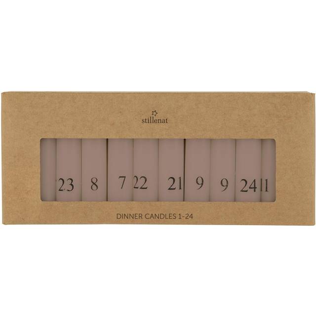 Billede af Ib Laursen Kalenderlys 24 malva bedelys m/ sorte tal 1-24 Adventslys