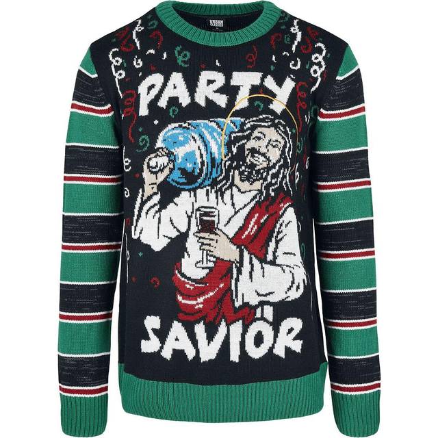Billede af Urban Classics Savior Christmas Sweater - Black/X-Mas Green