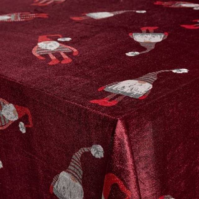 Billede af Borg Living Juledug med nisser Dug Rød (300x150cm)
