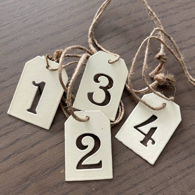 Billede af Advent Number Cream Julepynt 4stk