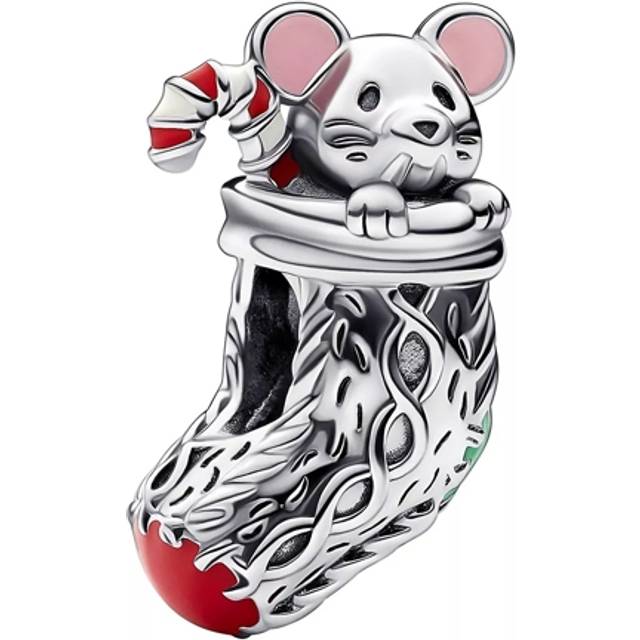 Billede af Pandora Festive Mouse & Stocking Charm - Silver/Multicolour